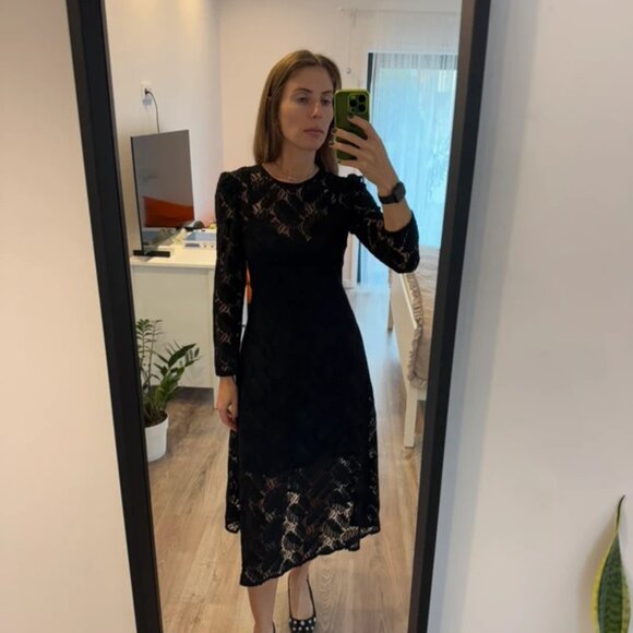 Black lace midi dress Mango, s - Picture 1 of 3